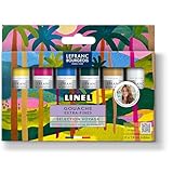 Lefranc Bourgeois 302056 Linel extrafeine Gouachefarbe – Set Voyage – 6 Tuben à 14 ml – hochdeckend, wasservermalbar, brillante Farben – Premium Künstlerqualität aus Frankreich