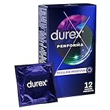 Durex Performa Kondome – Aktverlängernde Kondome mit 5% benzocainhaltigem Gel & mit Easy-On-Form – 12er Pack (1 x 12 Stück)