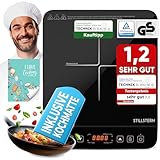 Stillstern Induktionskochplatte 2100W - Induktionskochfeld geeignet für 12-28 cm, Booster-Modus, Hitzebeständiger Kochmatte, Lautlos-Funktion, 19 Temperatur- & Leistungsstufen, 24h Timer, Touch
