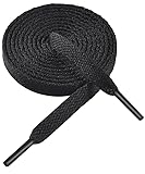 Gendewiner 1 Paar 120cm Lang Schwarz Schnürsenkel 8mm Breite Flach Schuhbänder Shoe Rope Laces für Converse Adidas Asics Schlittschuhe Vans Air Force 1 Chucks Sneaker Veja Laufschuhe