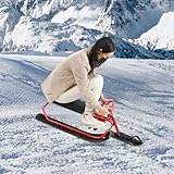 Apriltop 50 * 120 * 38cm Schnee Schlitten, Tragfähigkeit 100Kg, Ski Schlitten, aus Kohlenstoffstahl, PU, Schwamm