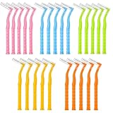iCovalescent 50 Stück Interdentalbürsten, Angle Interdentalbürsten gemischt, Lückenbürste mit rutschfestem Griff, kieferorthopädische Universalpflege Zahnzwischenraumbürsten(5 Farben)