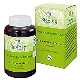 BioPräp BIO Cayennepfeffer Kapseln | 180 Zellulose-Kapseln | vegan und BIO | produziert in Deutschland | zertifizierte Produktion
