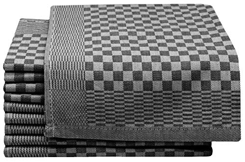 ZOLLNER 10er-Set Geschirrtücher aus Baumwolle, 46x70 cm, schwarz