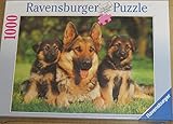 Alsatain with Pups 1000 Teile Puzzle