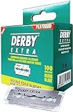 Derby Extra Zweischneidige Sicherheits-Rasierklingen, Pack mit 100 Klingen