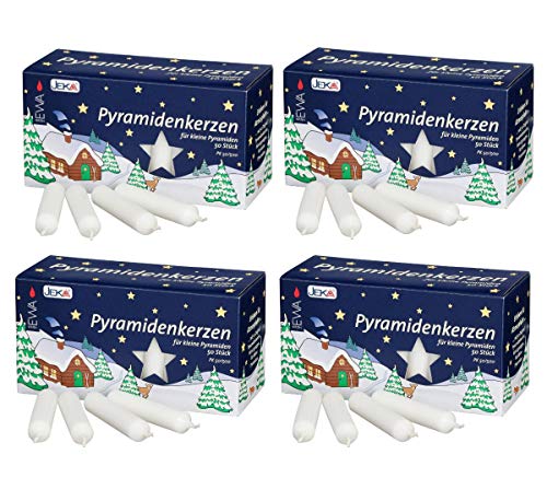 Pyramidenkerzen klein, weiß ca. 14 x 74 mm / 200 Stück Weihnachtskerzen, Adventskerzen, Christbaumkerzen, Baumkerzen, Kerzen