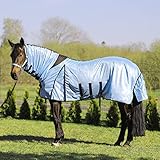 Fliegendecke York blau mit Halsteil (155 cm)