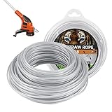 Gobesty Stahldraht Mähfaden Trimmerfaden, 3mmx41m Nylon Stahldraht Rasentrimmerfäden Rasentrimmer Schnur Trimmer Line Rasentrimmer Faden für Über gewachsenem Gras und Unkraut (Model A)