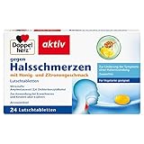 Doppelherz gegen Halsschmerzen – Arzneimittel gegen Halsschmerzen bei Entzündungen im Rachen - Mit Honig- und Zitronengeschmack – 24 Lutschtabletten