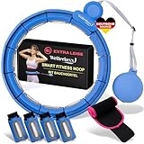 WELLRELAXX Smart Hula Hoop leise | bis 113cm Umfang | Hula Hoop Reifen Erwachsene | Hula Hoop mit Gewicht Kugel | Hullahub Reifen Zum Abnehmen mit Bauchweggürtel - schützt Haut und Kleidung
