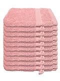 Julie Julsen 10er Pack Waschlappen 29 Farben erhältlich weich und saugstark 500gsm Öko Tex 15 x 21 cm Pastell Rosa B-Ware