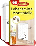 AEROXON Lebensmittelmotten Falle - 6X Mottenfalle Lebensmittel Klebefallen, zur Befallsermittlung geeignet - mittel gegen lebensmittelmotten