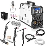 STAHLWERK Schweißgerät 6 in 1 Kombi CTM-416 Puls Pro - CUT, WIG, MIG MAG, PULS, MMA, FLUX, mit 160 A, 40 A Plasmaschneider, HF-Zündung, Puls-Funktion für Alu, Drahtvorschub, LED-Licht