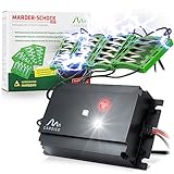 Gardigo® Marderschreck Auto Stromschlag | 3-fache Marderabwehr durch Ultraschall Blitzlicht und Elektroschock | Marderschutz im Motorraum | IP65 | Anschluss an Autobatterie | 400V | 12-24 kHz