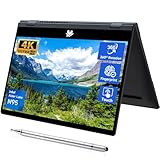 UDKED Yoga Laptop Convertible|14 Zoll Touch Display|2.5K（2560 x 1440） IPS|CPU-N95 (bis zu 3,4 GHz)|16 GB RAM|Windows 11 PRO|Inklusive Touch-Pen|Type-C(960G, Grau)