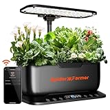 Spider Farmer SmartG12 Hydroponisches Anzuchtsystem, 12-Pods Indoor Garten mit 36W LED Pflanzenlampe Full-Spectrum, APP und WiFi gesteuert, 6L Wassertank, Pumpsystem, Automatischer Timer