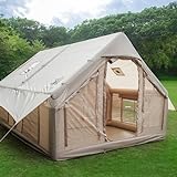 TentHome Aufblasbare Zelte Camping Wasserdicht Glampingzelt Familienzelt Stehhöhe Luxuszelt mit Pumpe für 2-6 Personen L: 400 x 300 x 210cm