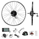 YOSE POWER E-Bike Conversion Kit 36V350W 28'(700C) Heckmotor Steckkranz Elektrofahrräder Umbausatz Cassette 28 Zoll Schwarz mit LCD Display