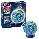 Ravensburger 3D Puzzle Erde im Nachtdesign Nachtlicht 11844 - Puzzle-Ball - 72 Teile - für Globus Fans ab 6 Jahren