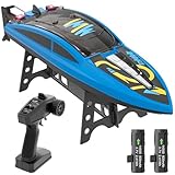 GizmoVine Ferngesteuertes Boot, Fast Unterwasser Boot Ferngesteuert, Mini RC Boote für Erwachsene und Kinder, 2.4GHZ Ferngesteuertes Boot für Pools und Seen mit 2 wiederaufladbaren Akkus