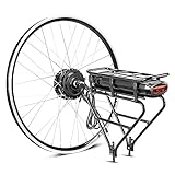 SEASON 26''/ 28''(700C) E-Bike Umbausatz 36V 250W Frontmotor mit 36V Akku, für Vorderrad, mit integriertem Controller und Ladegerät (28''(700C) Kit + 36V13Ah Gepäckträger Batterie)