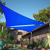 ShadeMart Sonnensegel, dreieckig, SMSLT, wasserdurchlässig, UV-beständig, strapazierfähig, für Carport, Terrasse, Außenbereich, 56 x 56 cm, Blau