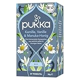 Pukka Tee, Bio Kräutertee 'Kamille, Vanille & Manuka-Honig', Kamille, Vanille, Manuka-Honig und Fenchel, Für Momente der Ruhe, 1er Pack, 20 Teebeutel