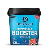 Bodylab24 Pre-Workout Booster Wassermelone 300g, Energy Drink vor dem Training, Booster mit 136mg Koffein, Taurin & Guarana- Extrakt, essenzielle BCAA Aminosäuren und Beta-Alanin, Arginin, Citrullin