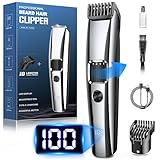 Barttrimmer Herren,Rasierer Herren Elektrisch mit Batterieanzeige,Bartschneider Trimmer Langhaarschneider mit ZoomRad(1-10mm),Gesichtshaartrimmer Intimrasierer Shaver,Wasserdichte Hair Groomer Männ