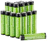 Amazon Basics AAA-NiMH-Akkus, wiederaufladbar, 800 mAh, bis zu 1000-mal aufladbar, vorgeladen, 16 Stück