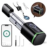 AVATTO Smart Türschloss mit Fingerabdruck, Elektronisches SchließZylinder 60mm (30/30) mit 2 Schlüssel, IC-Karte, Unterstützen Smart Life App Fernbedienung, Bluetooth Fingerabdruck Türschloss