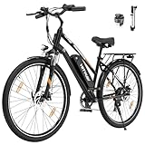 HITWAY E Bike 28 Zoll, Elektrofahrrad Pedelec für Damen und Herren, E-Fahrrad mit 36V 12Ah Wechselakku, 250W Motor, 7 Gang Schaltung, Citybike Electric Bike Ebike Reichweite bis zu 35-90km