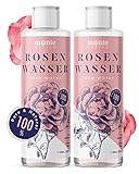 Rosenwasser von Monte Nativo 2x500ml (1L) | Gesichtsreinigung | Gesichtspflege | Geschenke für Frauen | 100% natürliche Naturkosmetik | Gesichtswasser | Naturreines Toner | Anti-pickel | Hautpflege