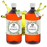 VitaFeel Rizinusöl - 100 Procent reines kaltgepresstes Öl, nativ Ph. Eur., 2 x 1000 ml, Wimpern Serum, Haaröl, natürliche Haarpflege