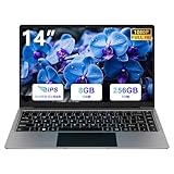 bvate 2025 Laptop 14 Zoll Win11 8GB+256GB SSD Unterstützung 1TB Notebook Celeron N4020 (bis 2.8GHz) 1920x1080p WiFi BT4.2 Deutscher Tastaturschutz und kabellose Maus-Grey-1