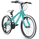 Bergsteiger Kansas 20, 24 Zoll Kinderfahrrad, geeignet für 6, 7, 8, 9, 10, 11 Jahre, Shimano 6 Gang-Schaltung, Mountainbike mit Weißwandbereifung, Jungen-Fahrrad, Mädchen-Fahrrad