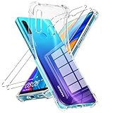 Vauki für Huawei P30 Lite/Nova 4e Hülle mit 2 Stück Schutzfolie,Ultra Dünne Transparent Handyhülle Weiche TPU Silikon Stoßfest Kratzfeste Schutzhüllen Durchsichtig Clear Case für Huawei P30 Lite 6.15'