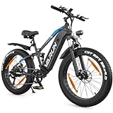 VARUN E-Bike, 26' *4.0' E-Fatbike für Erwachsener mit 250W Motor 25KM/H, 48V 16Ah Akku, E-Mountainbike Herren Damen mit Shimano 7-Gänge, LCD-Display, Fat Tire E-Bike Bis zu 100KM