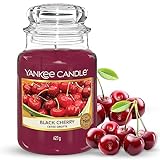 Yankee Candle Duftkerze im Glas (groß) – Black Cherry – Kerze mit langer Brenndauer bis zu 150 Stunden – Perfekte Geschenke für Frauen