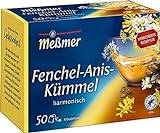 Meßmer Fenchel-Anis-Kümmel | 50 Teebeutel | Vegan | Glutenfrei | Laktosefrei