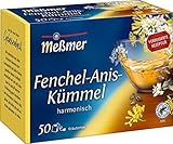 Meßmer Fenchel-Anis-Kümmel | 50 Teebeutel | Vegan | Glutenfrei | Laktosefrei