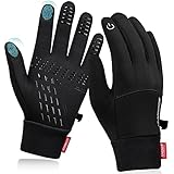 anqier Fahrrad Handschuh Herren Winterhandschuhe Wärme Radsport Handschuhe Winddichte Touchscreenhandschuhe Damen Sport Handschuhe rutschfeste Running-Handschuhe Thermohandschuhe Wasserdicht