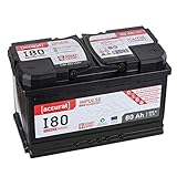 Accurat Impuls I80 AGM Autobatterie - 12V, 80Ah, 800A, zyklenfest, wartungsfrei, 30% mehr Startleistung, Ca-Technologie - Starterbatterie, Blei-Säure Batterie, Akku für Start-Stop & Hybrid Fahrzeuge