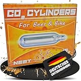 10 NEMT 16g Co2 Bierkapseln and Bikekapseln für alle Bierzapfanlagen mit 16g Kohlensäurekapseln ohne Gewinde kompatibel auch zu CO2 Kartuschenpumpe Fahrrad Minipumpe ohne Gewinde