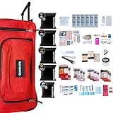 QK 3 Personen 72h Komplett vorbereitetes Survival Kit für Notfallvorsorge - Go Bag inklusive Erste Hilfe, Deluxe Survival Tools, Nahrung und Wasser Notfallset für Erdbeben und andere Katastrophen