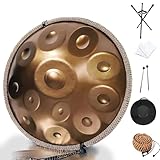 Handpan Drum 55 cm 432Hz/440Hz Steel with Drum-Tripod Hammers and Carry Bag, for Entertainment Sound Healing Personal Meditation