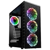 KOLINK Observatory Lite Mesh Midi Tower PC Gehäuse ATX RGB PC-Gehäuse, Gaming PC Case, Tempered Glass Computergehäuse, Gaming Tower, PC Hülle mit Lüfter, Computer Gehäuse Gaming Lite Mesh Schwarz