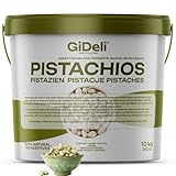 GiDeli Pistazien geröstet und gesalzen 10 kg im Eimer mit Schale herzhafter Snack ideal für Aperitifs und Partys