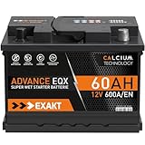 EXAKT Autobatterie 12V 60Ah Starterbatterie PKW KFZ Auto Batterie (60Ah)